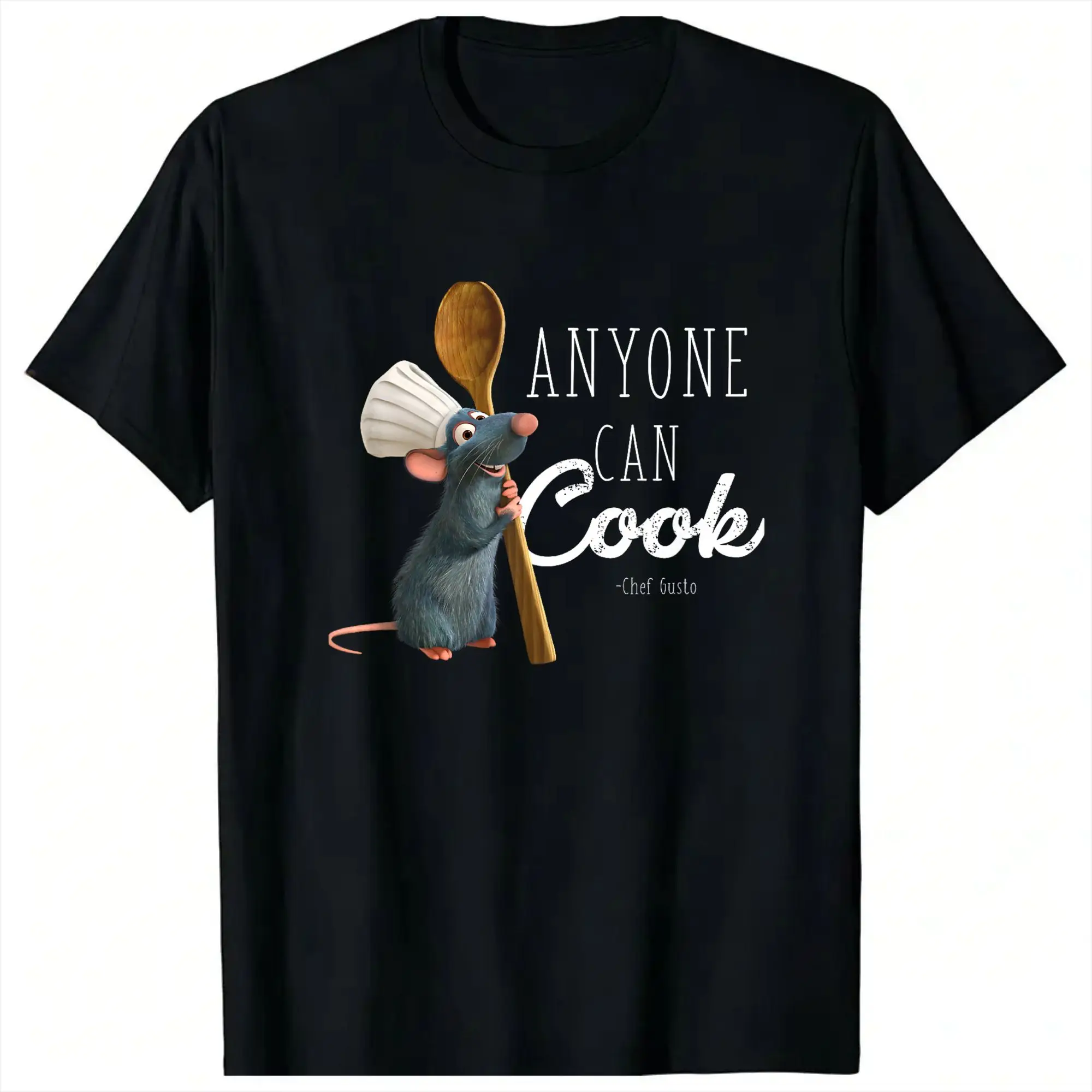 Fashion Ratatouille T-Shirt Men Crew Neck Pure Cotton T Shirt  Short Sleeve Tee Shirt Plus Size Clothing