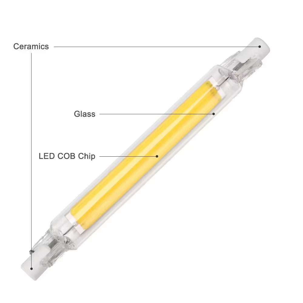 1Pcs Dimmable R7S COB LED Glass Tube 78MM 118MM 5W 7W 10W 15W 28W LED Light Bulb AC110V-240V LED Lamp Warm/White/Neutral Light image 5
