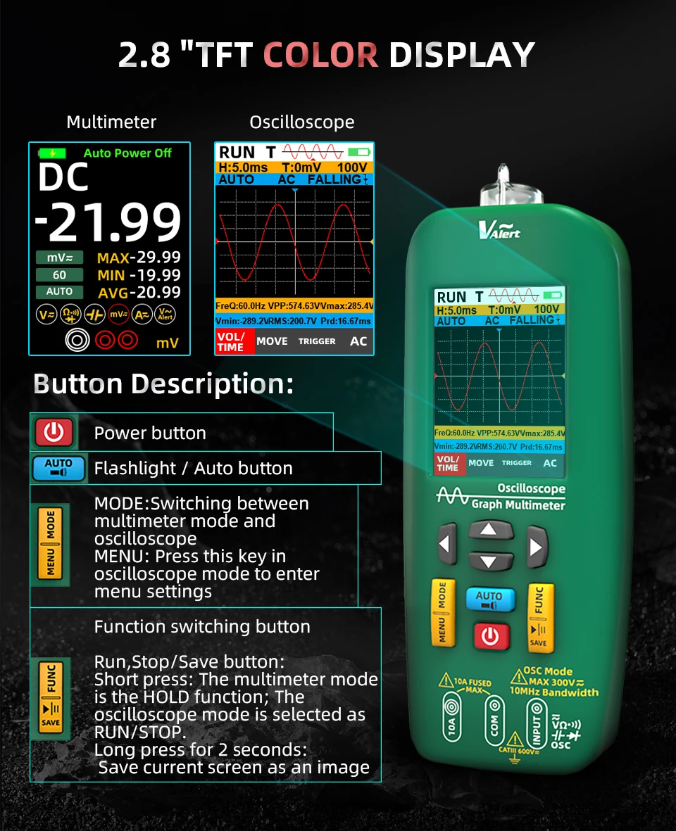 TK HOT NEW O1 Digital Multimeter Handheld Oscilloscope Rechargeable Professional Auto Current Voltage Electronic Components Test