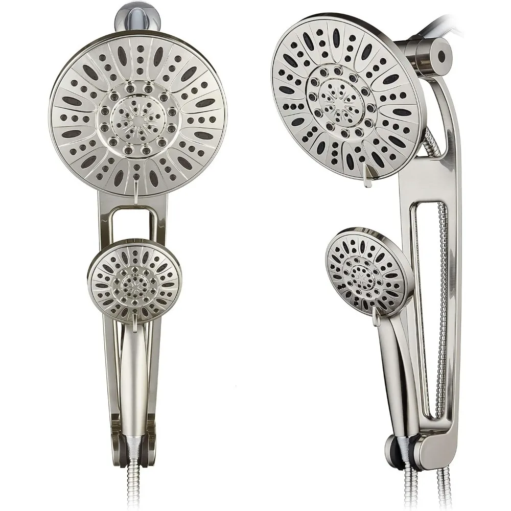 

High-Pressure 48-Mode 3-Way Shower Spa Combo with Adjustable 18-Inch Extension Arm, Brushed Nickel