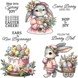 Mangocraft Eater Colorful Eggs Rabbit Bunny Girls Clear Stamp DIY Scrapbooking Supplies Silicone Stamp For Cards Albums Decor