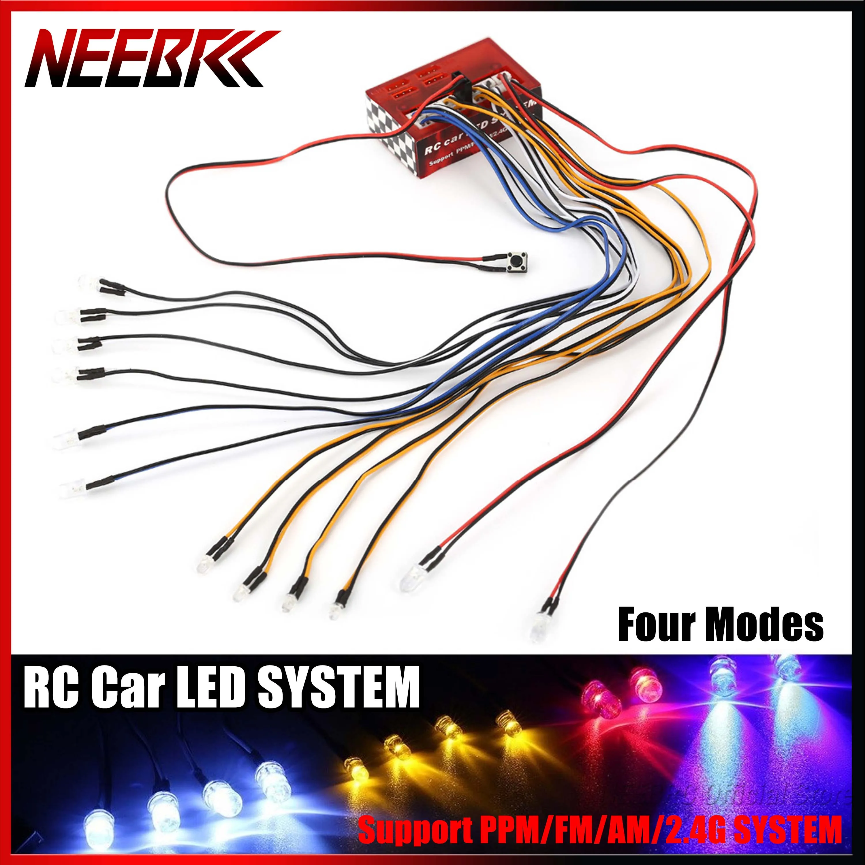 

RC Car 12 Ultra LED Light System Set Bright Flash Multi-function Lamp Kit for 1/10 1/8 HSP TAMIYA Axial SCX10 D90 Toy Part Model