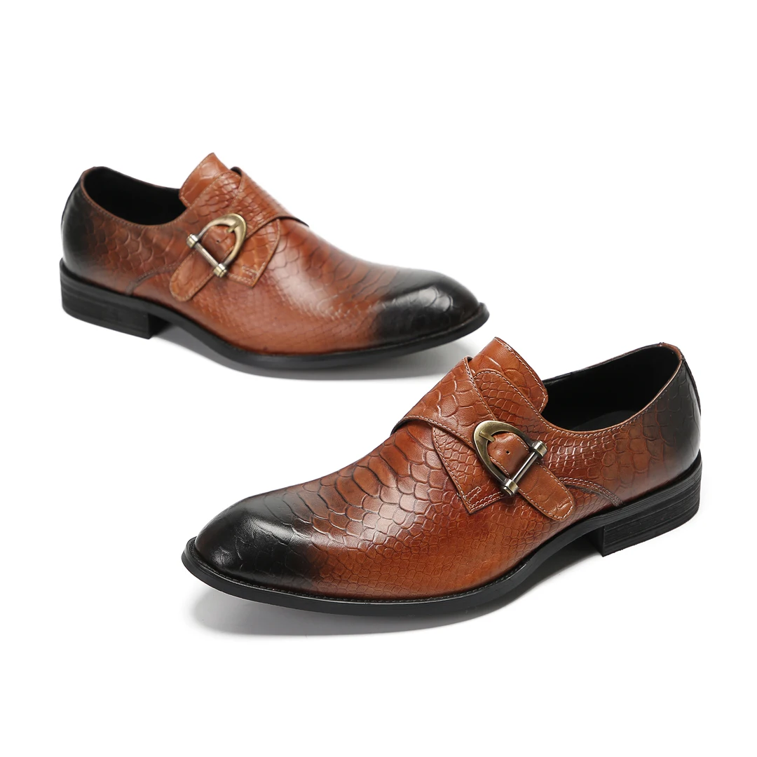 Sapatos de couro Oxford artesanal premium masculino, estilo clássico, genuíno