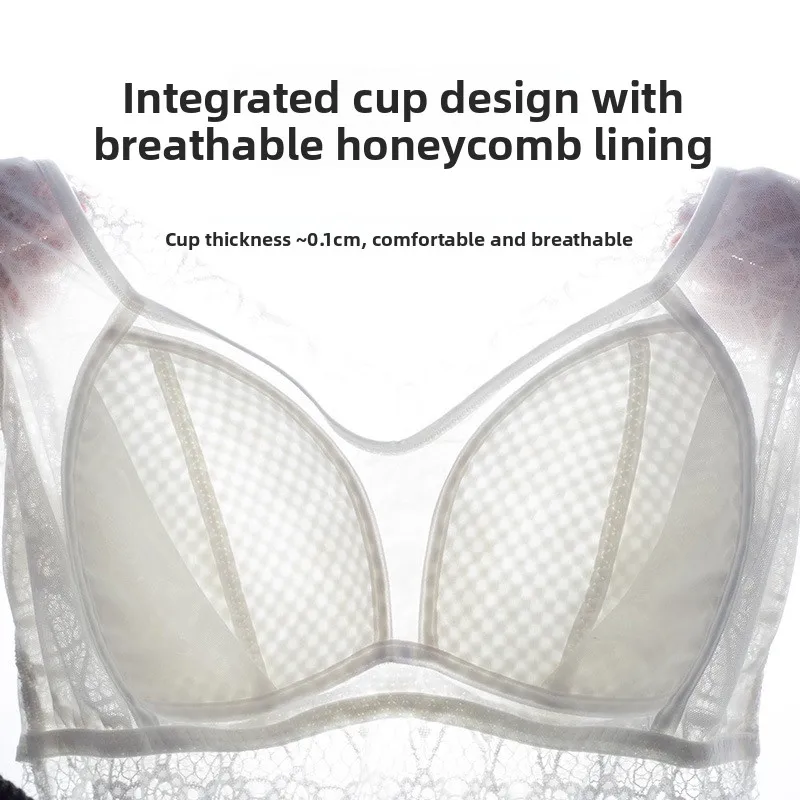 

Lace Wide Band Vest Women's Inner Wear with Chest Pad Anti Exposure Thin Large Chest Appears Small Underwear Commute Sle Pu...