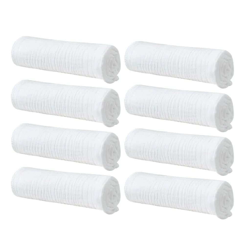 8Pcs Organic Cotton Diapers for Infants Reusable Cloth Diapers Gentle on Skin Triple-Layer Soft Washable Baby Burping Cloths