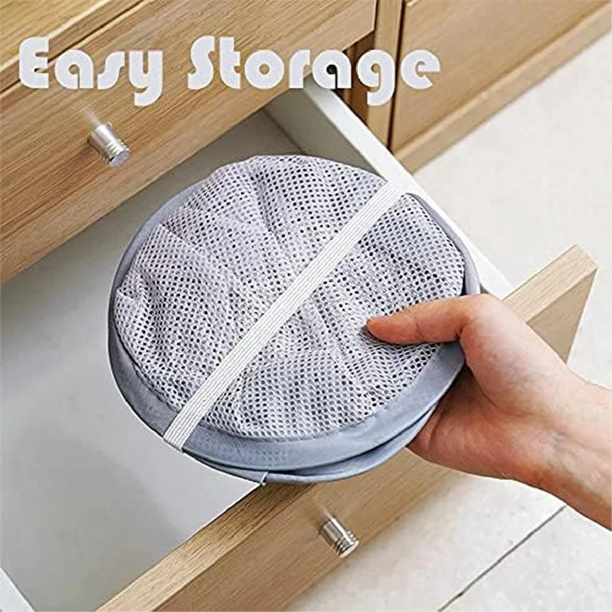 Sale Mesh Collapsible Small Wall Laundry Baskets, Hanging Laundry Hamper, for Hotel, University Dormitory Use Gray