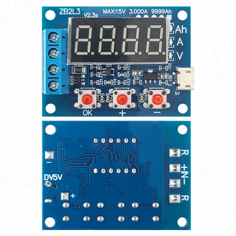 LED ZB2L3 Battery Capacity Tester Module Digital Display 18650 Lithium Battery Power Supply Test Resistance External 1.2V-12V