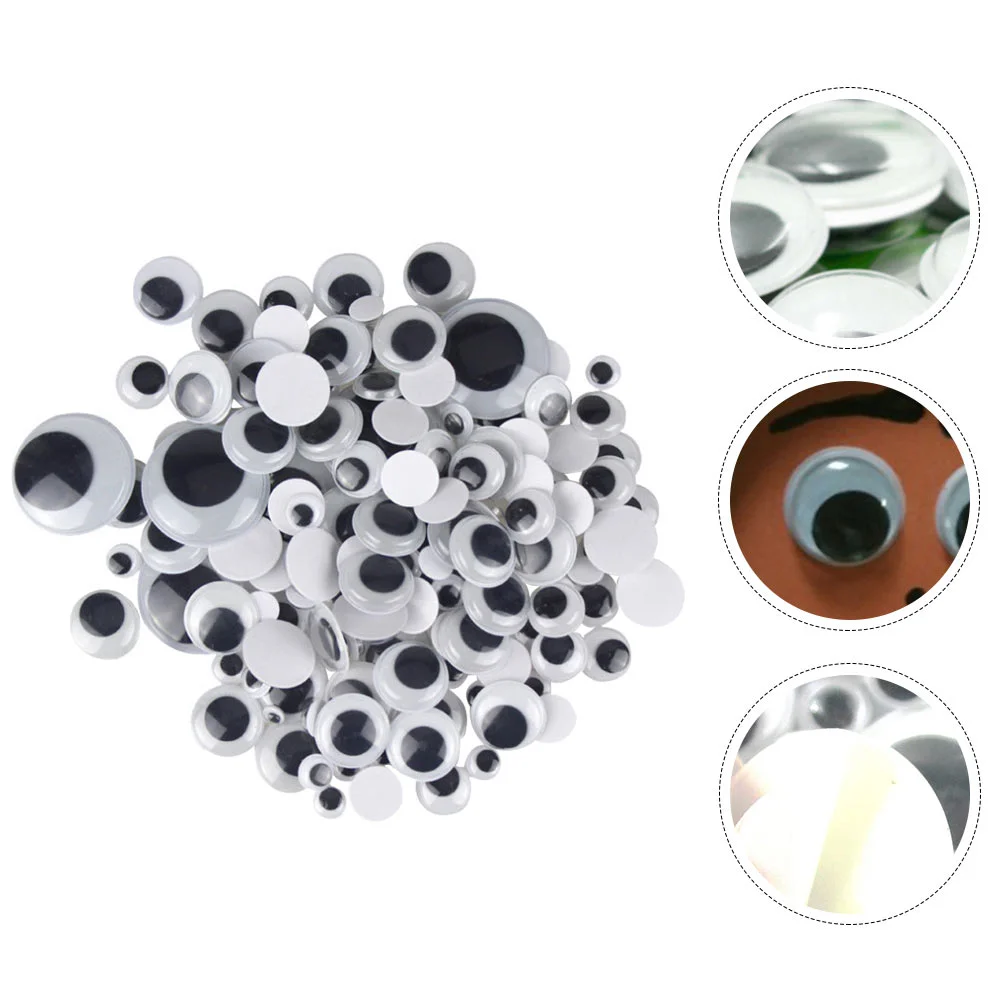 Black and White Eye Button Toy Eyes Round Plastic Wiggle Scrapbooking Decoration DIY Crafts Supplies