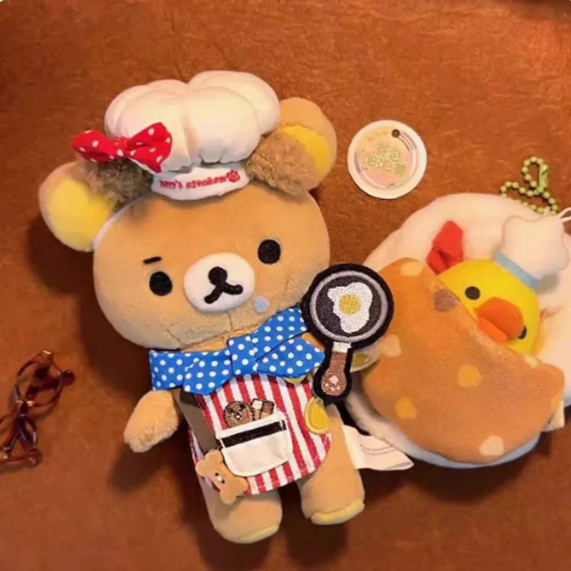 

Genuine Rilakkuma Relaxed Bear Doll Pendant Cotton Baby Clothes Pajamas Hat Pillow Gift For Kitchen Decor Soft Plush Stuffed Toy