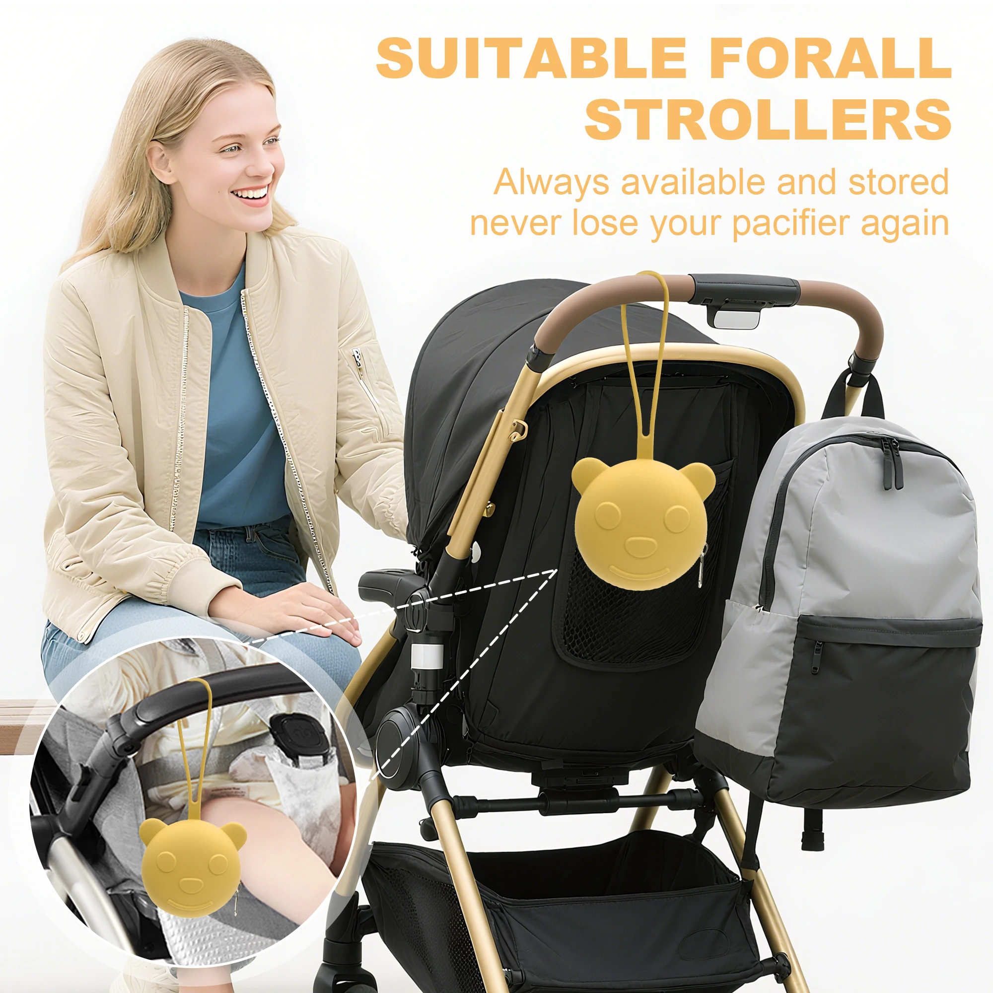 ポータブルシリコンおしゃぶりバッグ、おしゃぶり収納ボックス、 - Backpack Diaper Bag のレビューと価格