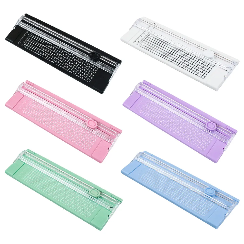 A4 Bidirectional Cutting Paper Cutter with Pull-out Ruler Scrapbook Trimmer Lightweight Cutting Machine School Home Stationery