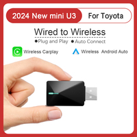 BYLITU 2024 New Wired to Wireless Mini U3 Carplay Box 2 in 1 Carplay Android Auto MIni Adapter Plug Bluetooth WiFi for Toyota