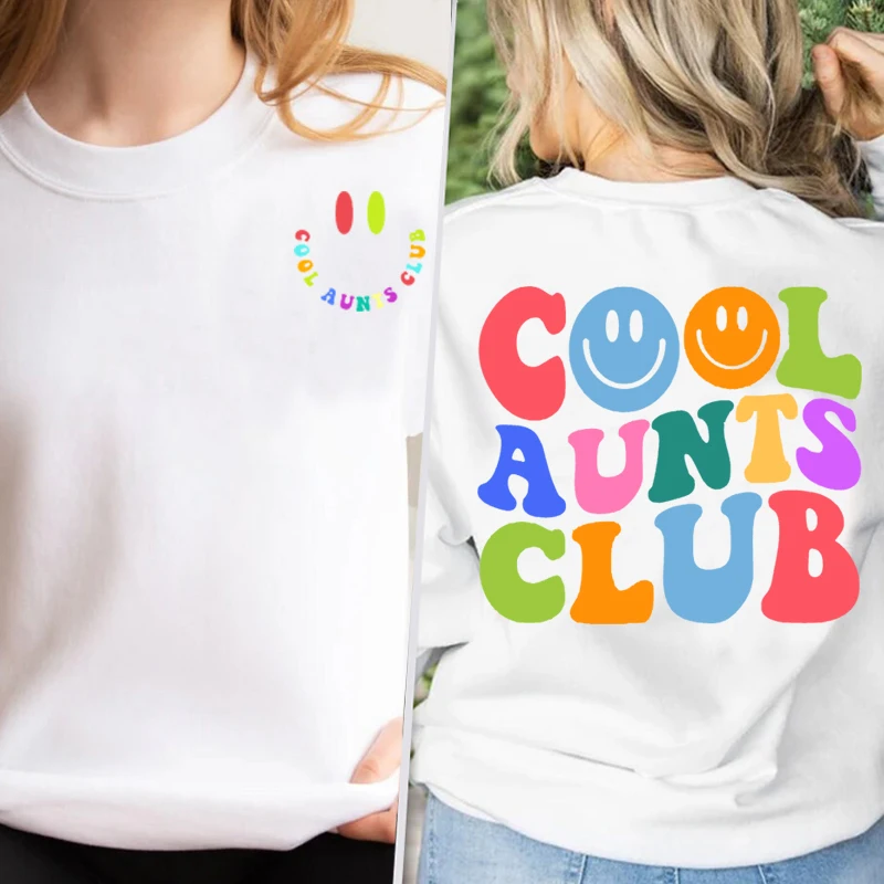 Cool Aunts Club Sweatshirt Spring Autumn Clothes Mom Mama Auntie Hoodie Women Pullover Long Sleeve Round Neck Sweatshirts