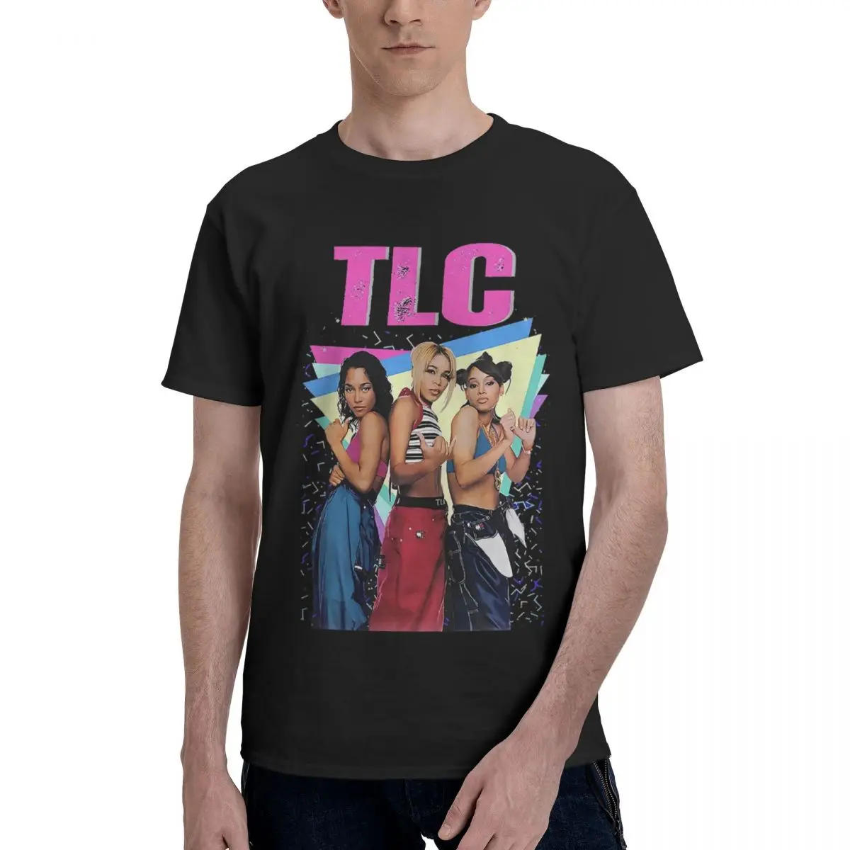 90s TLC الفتيات الفرقة 100% القطن عادية تنفس مريحة Kawaii مضحك Ugus تي شيرت ملابس رجالية