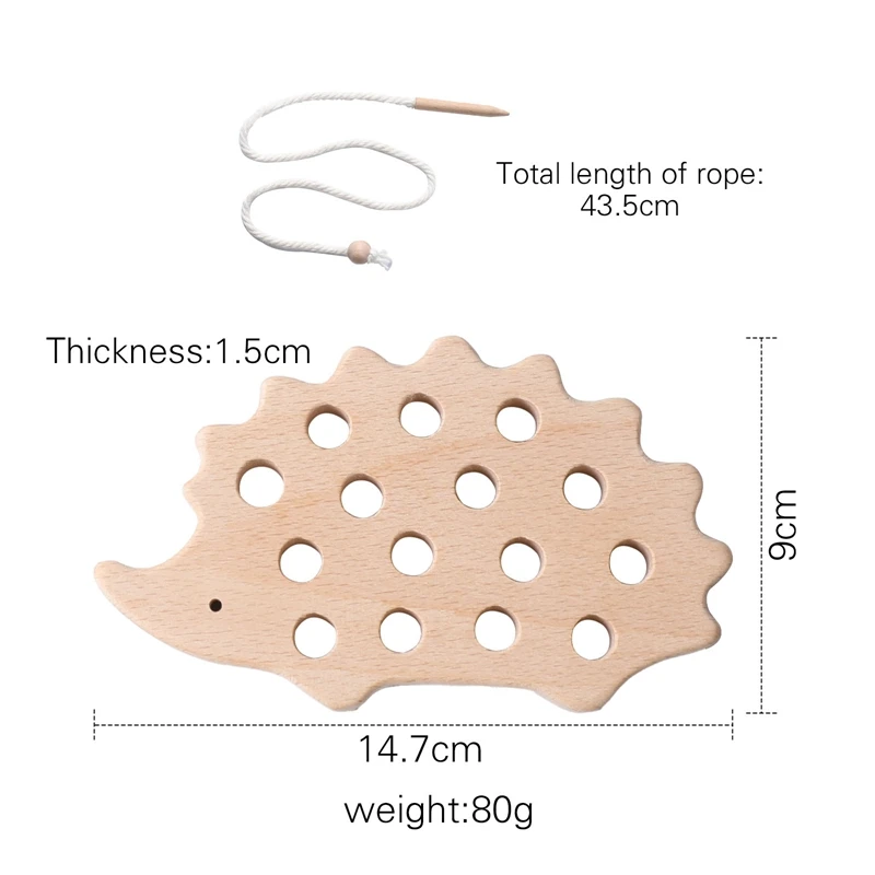 Bloques de roscado Montessori de madera para bebé, tablero de erizo de haya, juguete creativo, habilidad práctica, educativo, regalos para niños