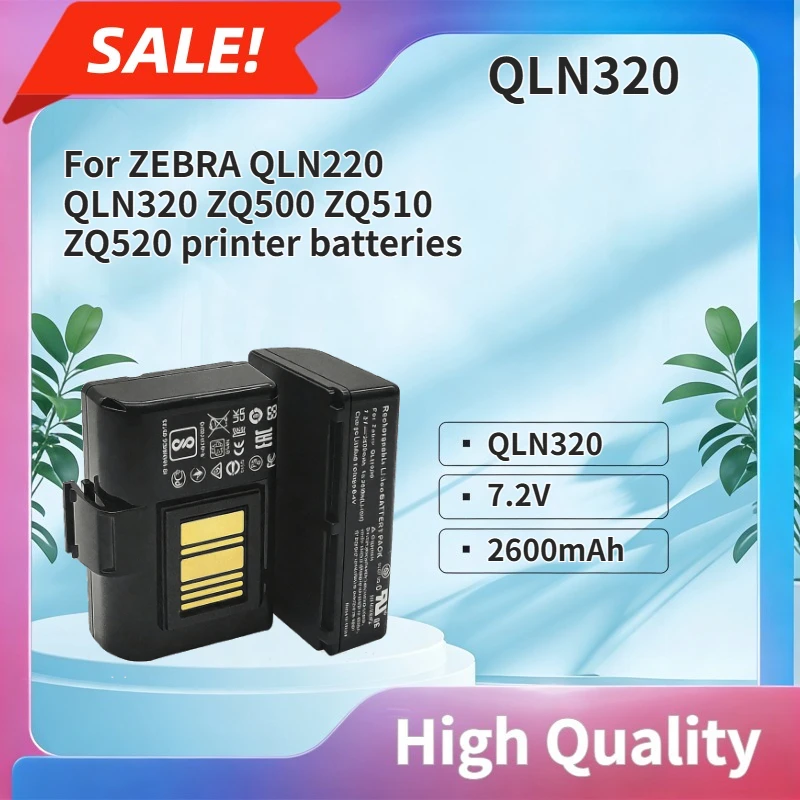 

2600mAh 7.2V High quality Portable Printer Compatible with ZEBRA QLN220 QLN320 ZQ500 ZQ510 ZQ520 printer batteries