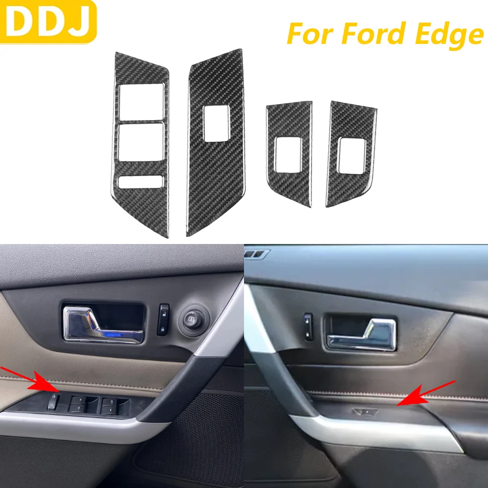 

Для Ford Edge 2011-2014 углеродное волокно переключатель подъема окна панель управления накладка автомобильные аксессуары наклейка для украшения интерьера