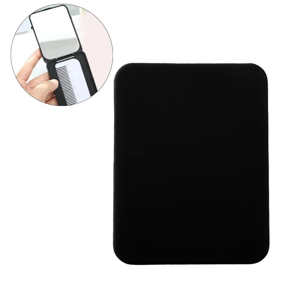 مشط 2 في 1 مع مرآة سوداء وبسيطة، فرشاة مشط تدليك محمولة لصالونات التجميل والسفر وأدوات تصفيف الشعر الناعمة #6