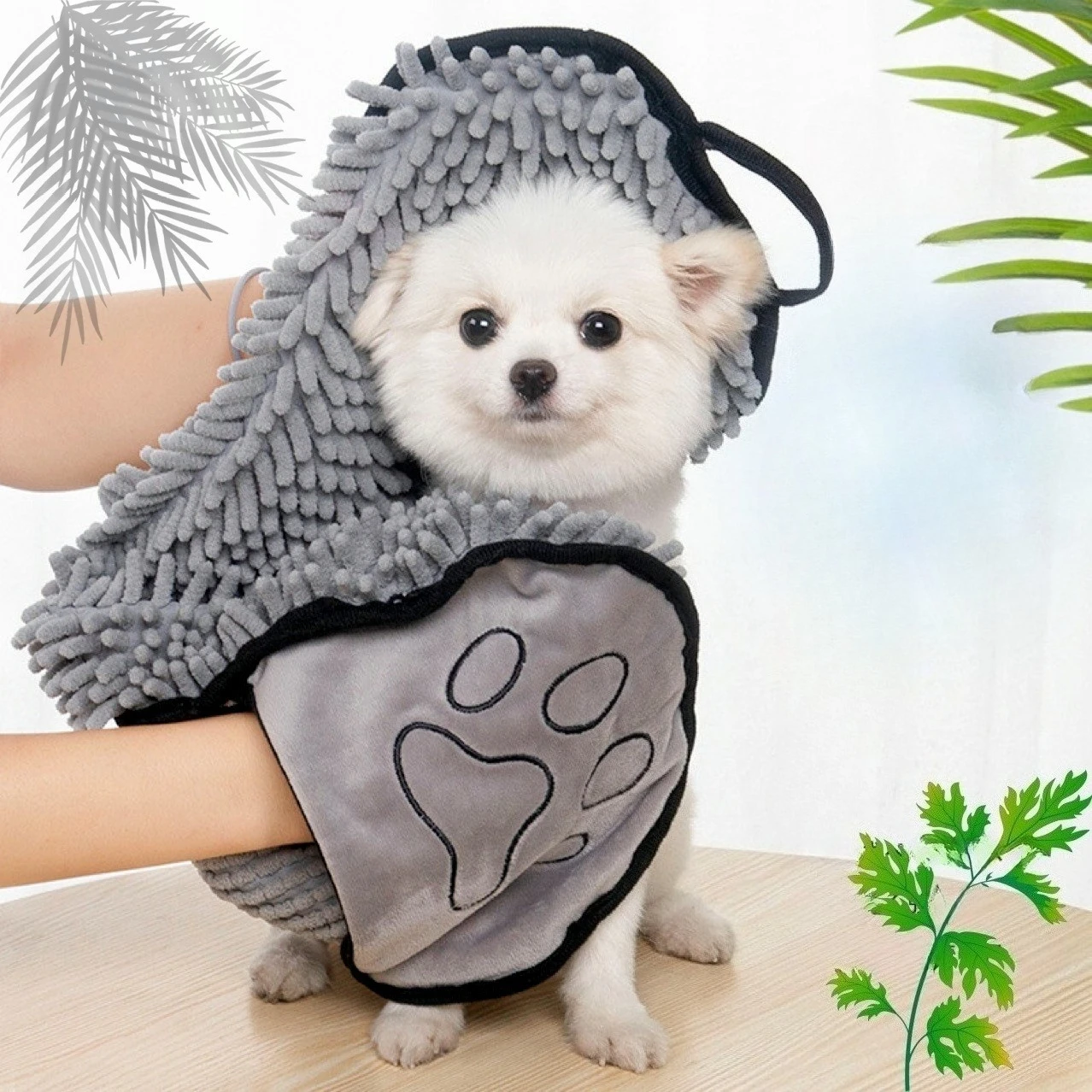 

Chenille Thicken Pet Towels Glove Style Dog and Cat Specific Quick Drying Absorbent Towels Towels Delicate and Soft Pet Supplies