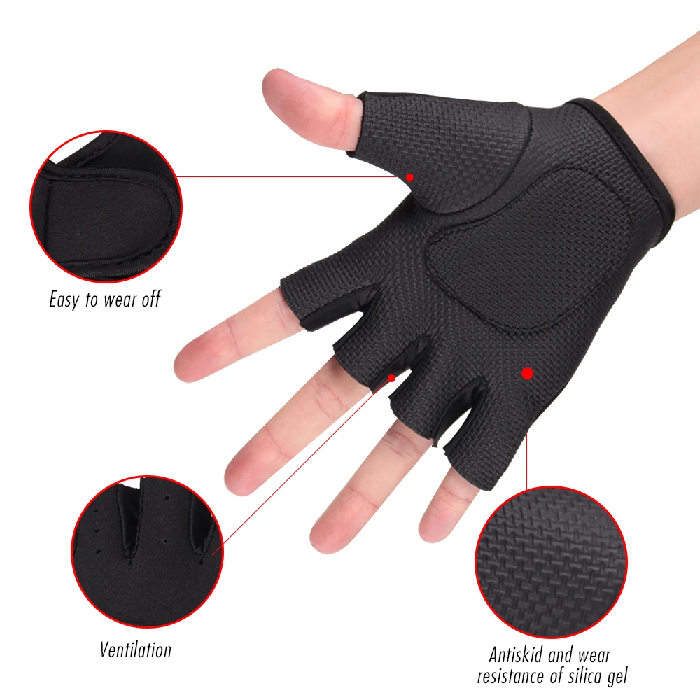 2pc Sports Fitness Gloves Diving Cloth Equipment Non-slip Anti-vibration Handguards Gym Bench Press Barbell Fitness Protective G
