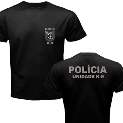 streetwear fashion vintage Summer Male Hot Sale New Brazil SWAT BOPE Special Forces K-9 Dog Canine Canil Unit Men print
