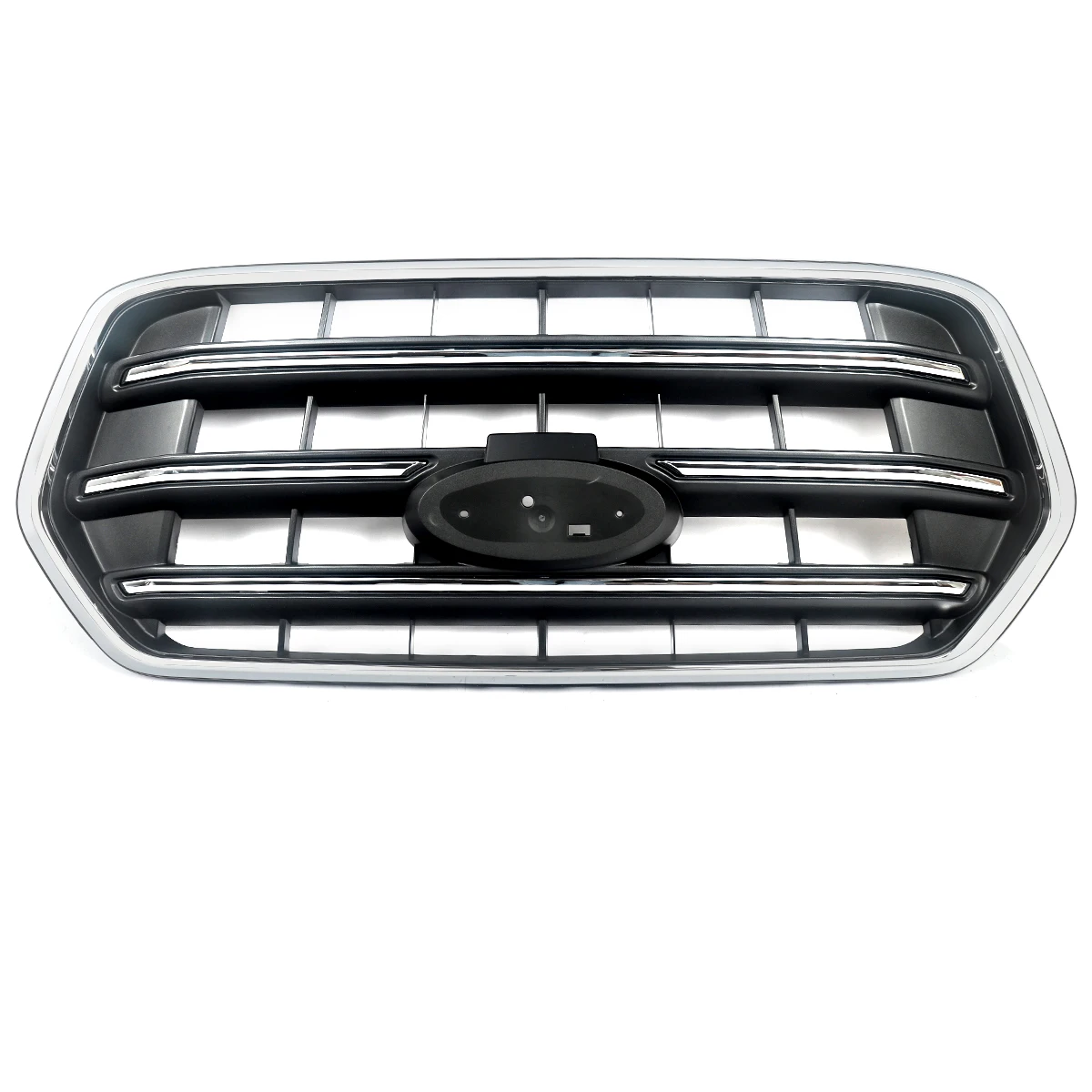 المصد الأمامي SAIQINGSP الشبكة العلوية مع محيطي Chome لسيارة Ford Transit T150 T250 T350 2020-2022 ملحقات السيارة من الكروم والأسود