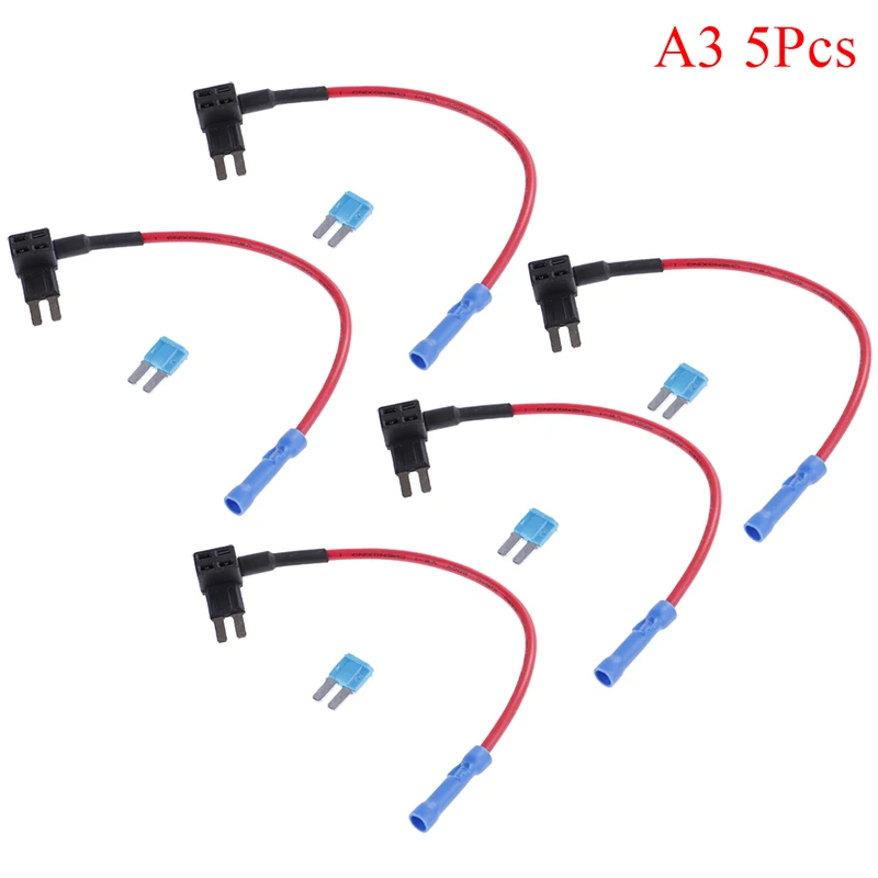 5PCS Micro2 Fuse Tap ADD-A-CIRCUIT Blade ATR Mini Fuse Holder 15A Fuse Micro-2 Standard Fuse For Vehicle Circuit Protect
