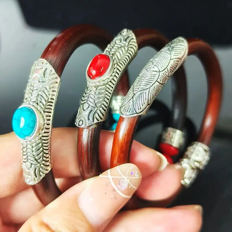 

Tibetan Shannan Chicken Blood Natural Wooden Bracelet Vine Bangle Couple's Jewelry