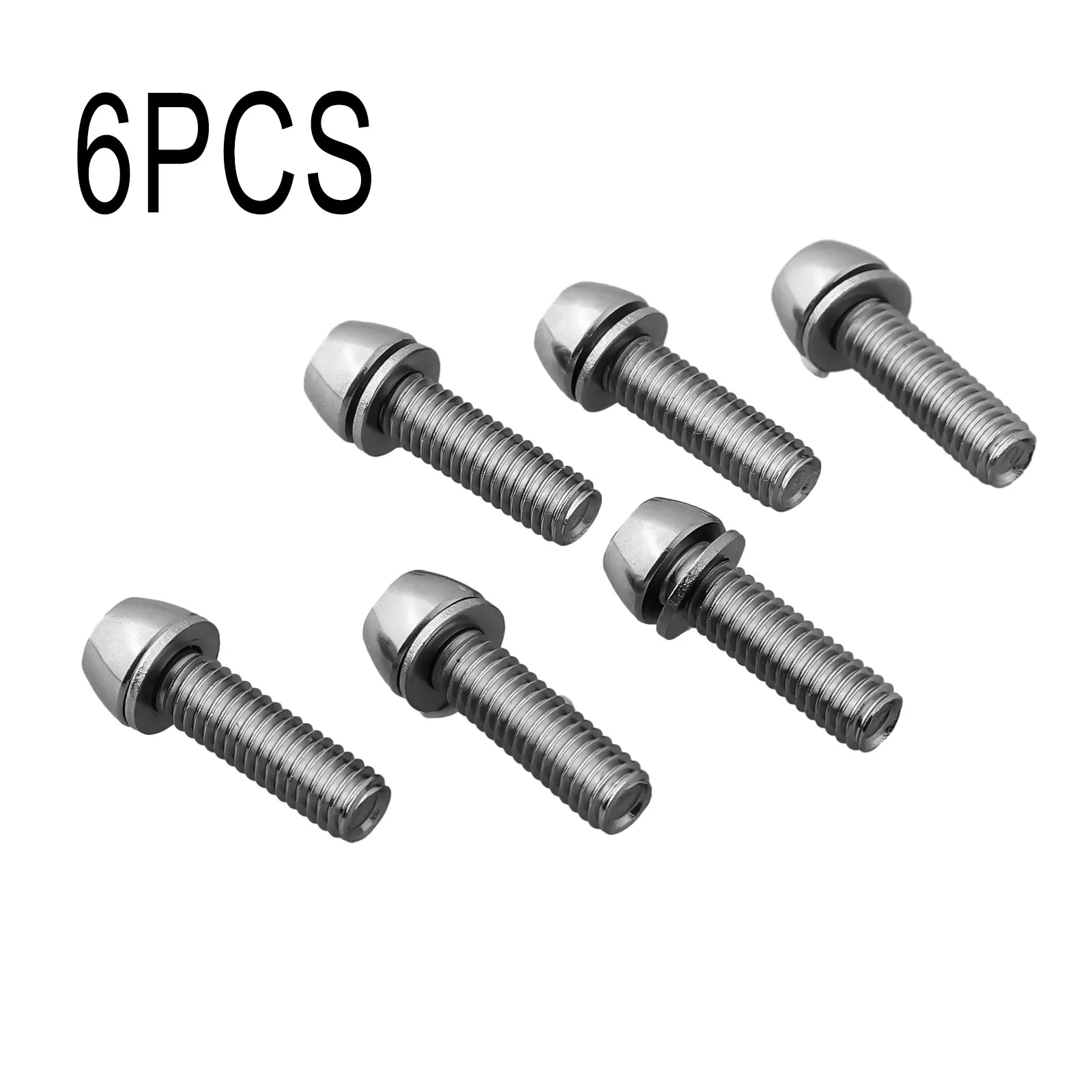 6PCS/Box MTB Road Bike Stem Screws M5/M6 Bicycle Handlebar Plated Bolts With Washer Cycling Accessories Bicycle Parts