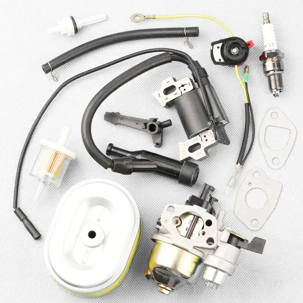 Carburetor Kits with Air Filter & Ignition Coil for HONDA GX120 GX160 GX200 66015 196cc 5.5HP 6.5HP 16100-ZE1-825 Engine Carb