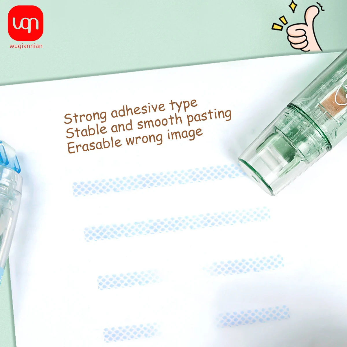 WQN 1 قطعة + 1 مجموعة بديلة. قلم غراء مدبب على الوجهين مع 360 درجة ° رأس دوار، ألوان عشوائية، صنبور لاصق عالي الجودة #2