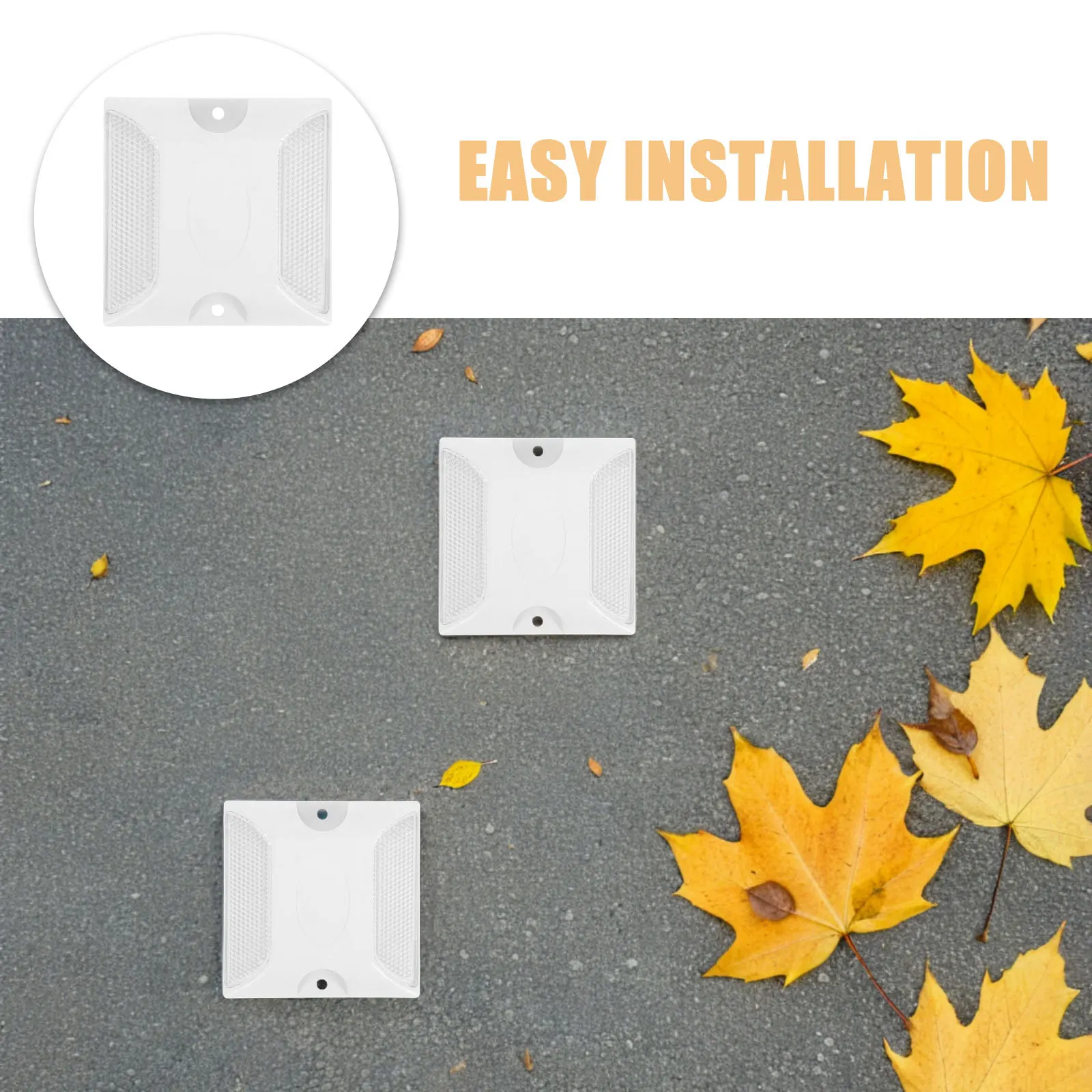 แผ่นสะท้อนแสงติดถนน 10 ชิ้น ขนาด 4x4 นิ้ว วัสดุพลาสติก มองเห็นได้ชัดเจน สำหรับทางเดินรถ ทางเดินคน ทางเท้า ทางยาง