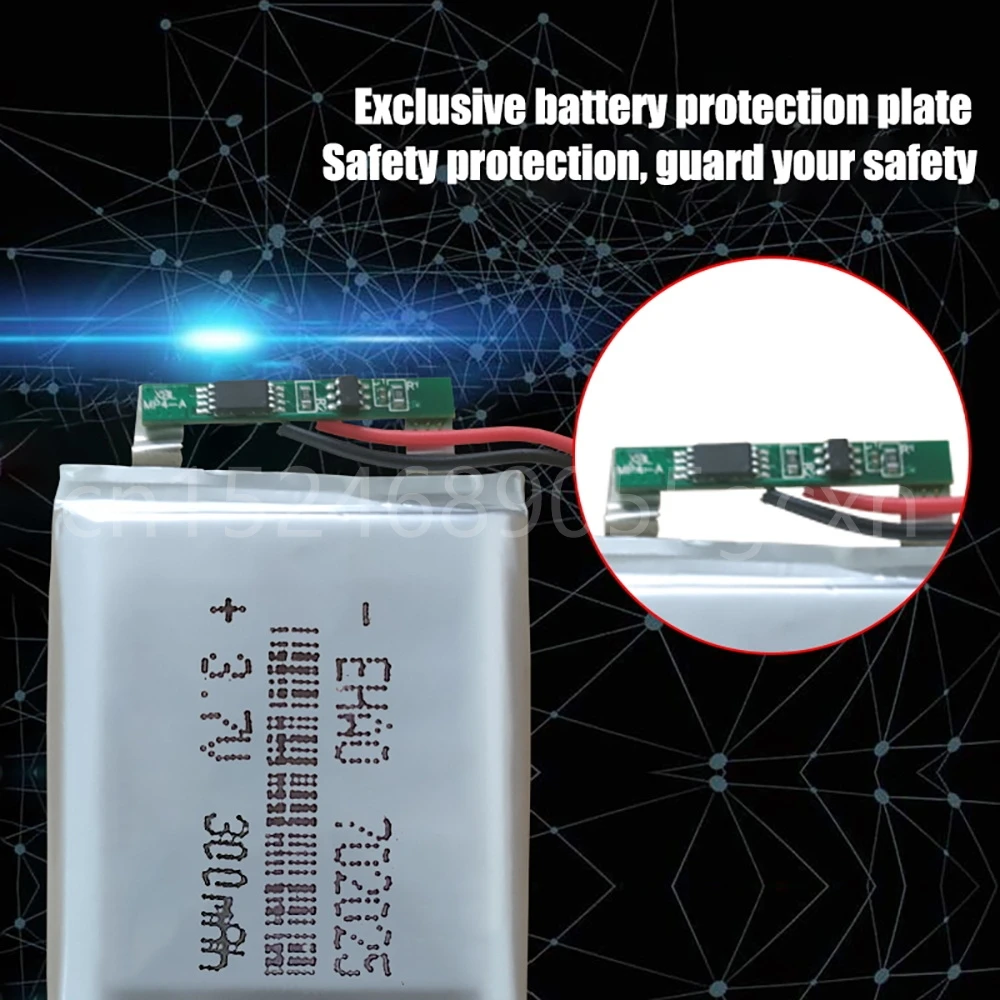 3.7V 300mAh 702025 Li-polymer Rechargeable Battery for Mp3 Bluetooth headset speaker video recorder wireless mouse Li-ion cells