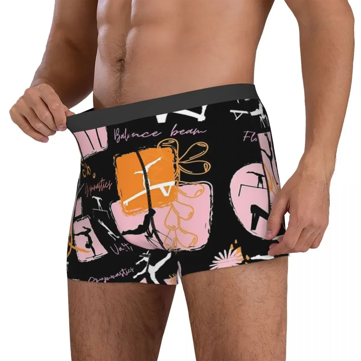 Boxer Underpants Shorts Artistic Gymnastics Print Panties Men's Soft Underwear For Homme Man Boyfriend Gifts