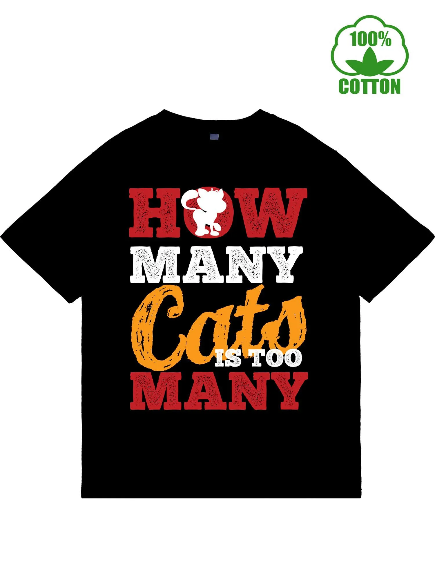 

Классические мужские футболки «Как множество кошек слишком много» с коротким рукавом и круглым вырезом для мужчин, мужская футболка из чистого хлопка