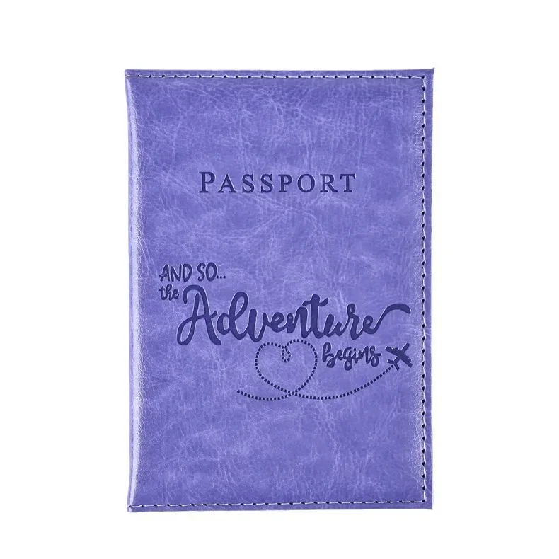 Color Change PU Passport Covers Letter Printed Passport Holder Flight Ticket Clip Men Women Passport Wallet Travel Accessories