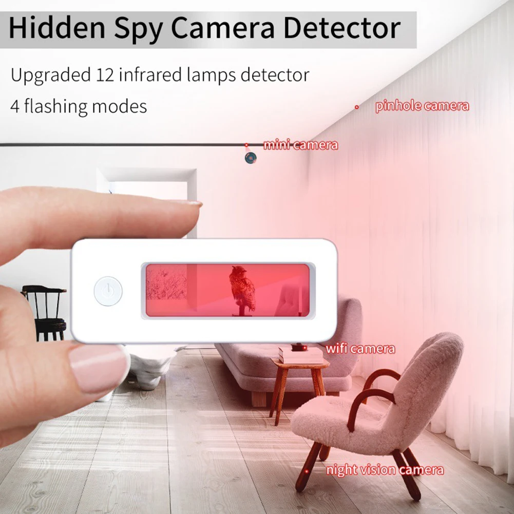 Camera Detector 220mAh Infrared Light Cam Detector Portable RF Signal Scanner Car GPS Tracker Detector for Travel Hotel