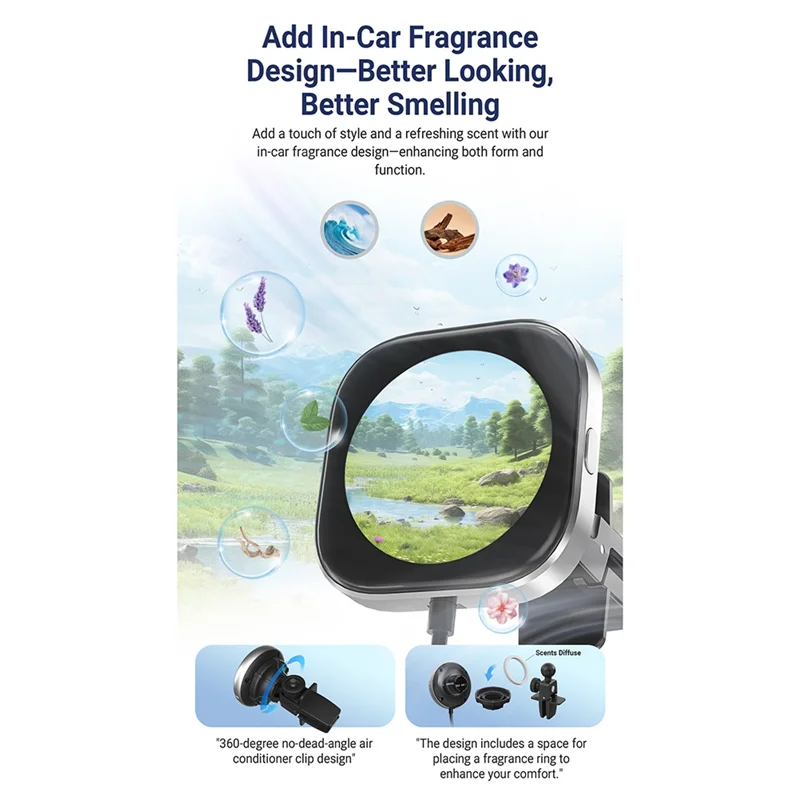 

Daily Sale 2 In 1 Carplay Wired To Wireless Android Auto Adapter DIY Display Screen Smart Box Aroma Clip On Car Vent For Cars