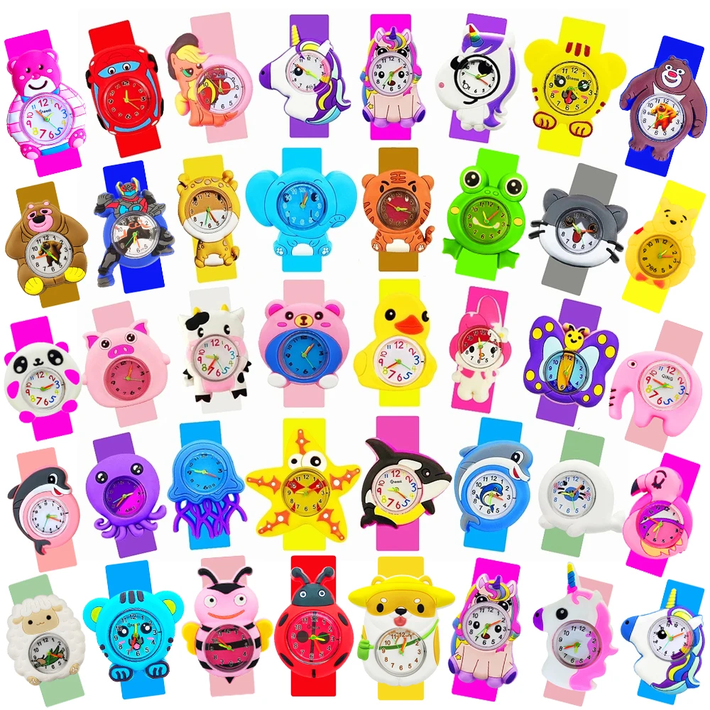 2024 New Boys Children Watches Cartoon Cat/Monkey/Dolphin/Panda Toy Girls Kids Quartz Watches Baby Birthday and Christmas Gifts