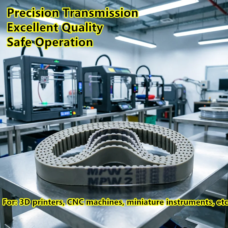 MPW2 AT5 Polyurethane Timing Belt, 5mm Tooth Pitch, Trapezoidal Teeth  for: 3D Printers, CNC, Micro Instruments AT5-225~AT5-2000