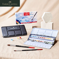 FABER-CASTELL Solid Watercolor Paint Set 24/36/48 Colors Portable Metal Box High Quality Profession Artist Pigment Art Supplies