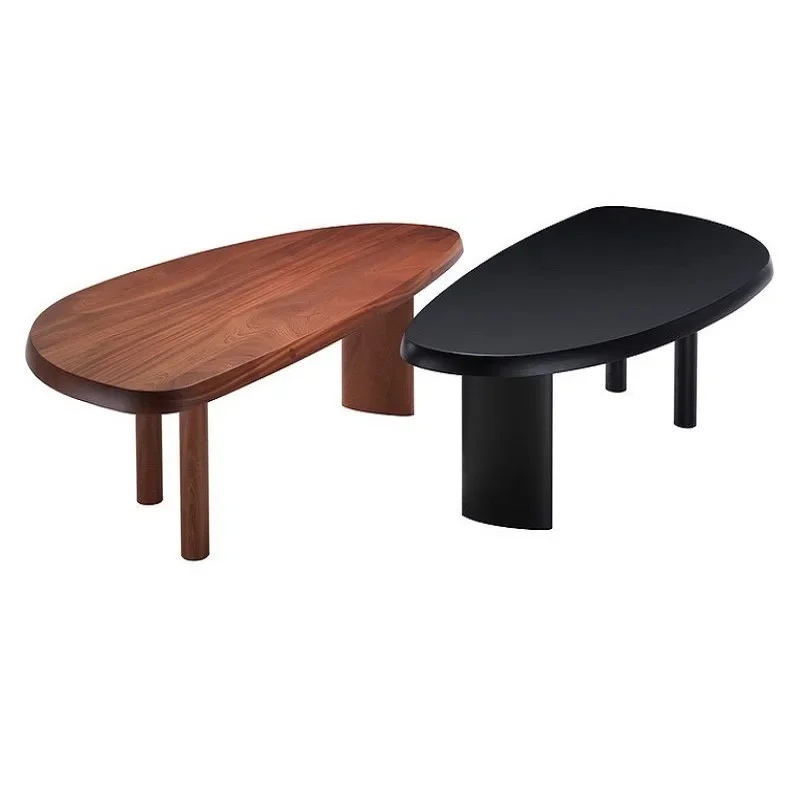 Dining table solid wood oval Nordic simple log long table creative computer table