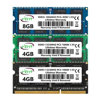 Paměti VEHT DDR3 DDR3L 2GB 4GB 8GB SODIMM RAM 8500 10600 12800 204Pin PC3 1,5V PC3L 1,35V 1066 1333 1600MHz pro notebooky 8 nejlepší prodej 8 GB 1600MHz DDR3 - №1