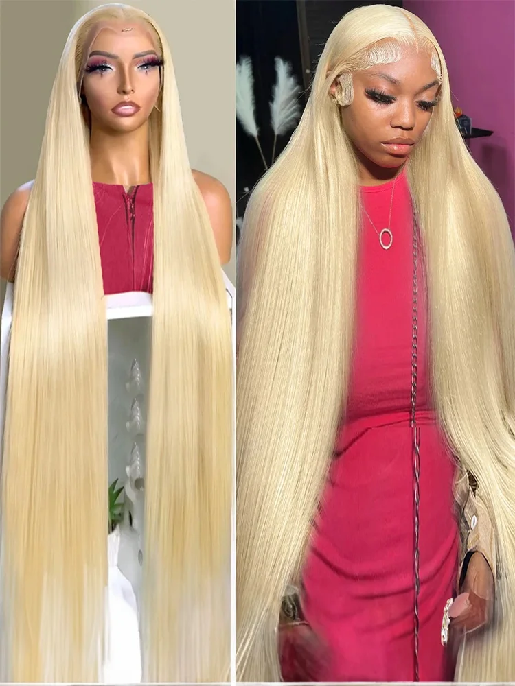 

36 40 дюймов HD 613 Bone Straight 13x6 Парик из натуральных волос на кружеве Цветной 250% Плотность 13x4 Медовый блондин Парики на фронтальной части шнурка для женщин