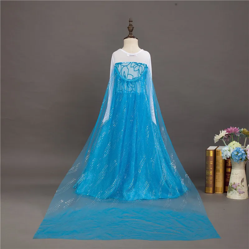 Mädchen Elsa Kostüm Langarm Prinzessin Kleid Schnee königin Kostüm Cosplay verkleiden sich mit Zubehör Geburtstags feier Karneval Ostern