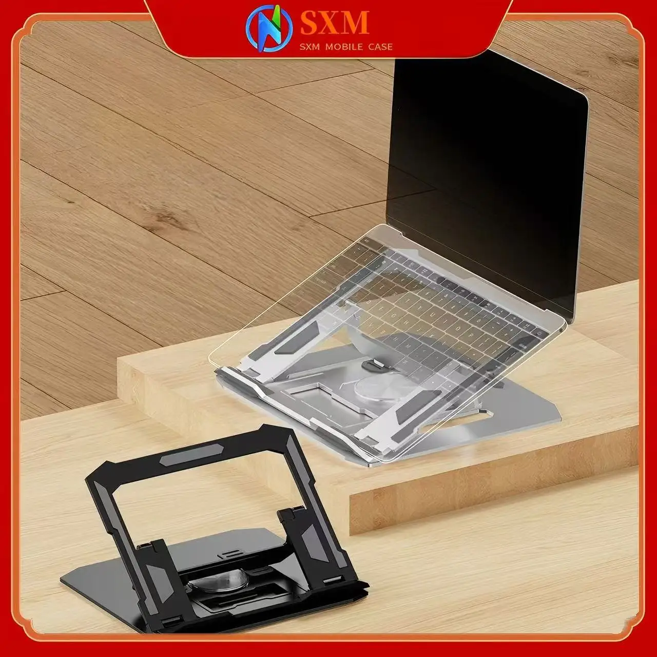 The new laptop stand multi-level lifting adjustment heat sink all-metal 360 swivel support frame