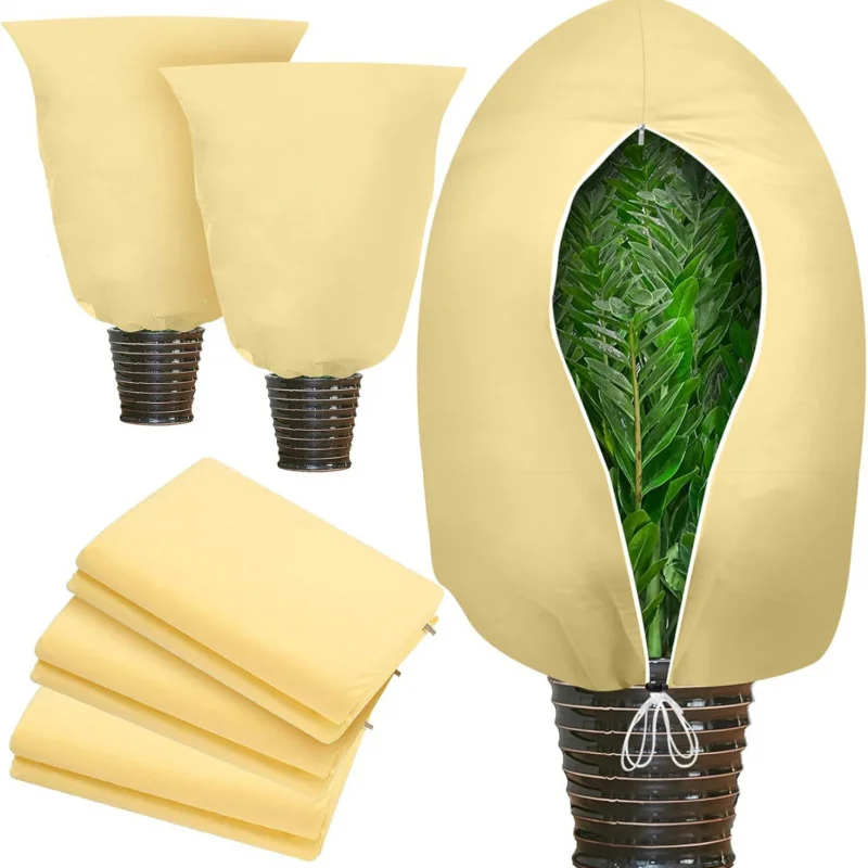 【Plant Frost Cover 3-Pack】100x80cm Reusable Winter Protection Bag with Drawstring, Outdoor Plant Protector