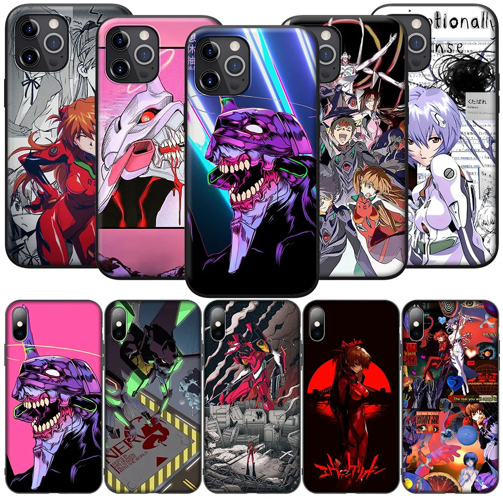 SO14 Anime E-Evangelions EVA Cover Phone Case for iPhone 16 15 14 13 7 8 Pro Max Mini Plus