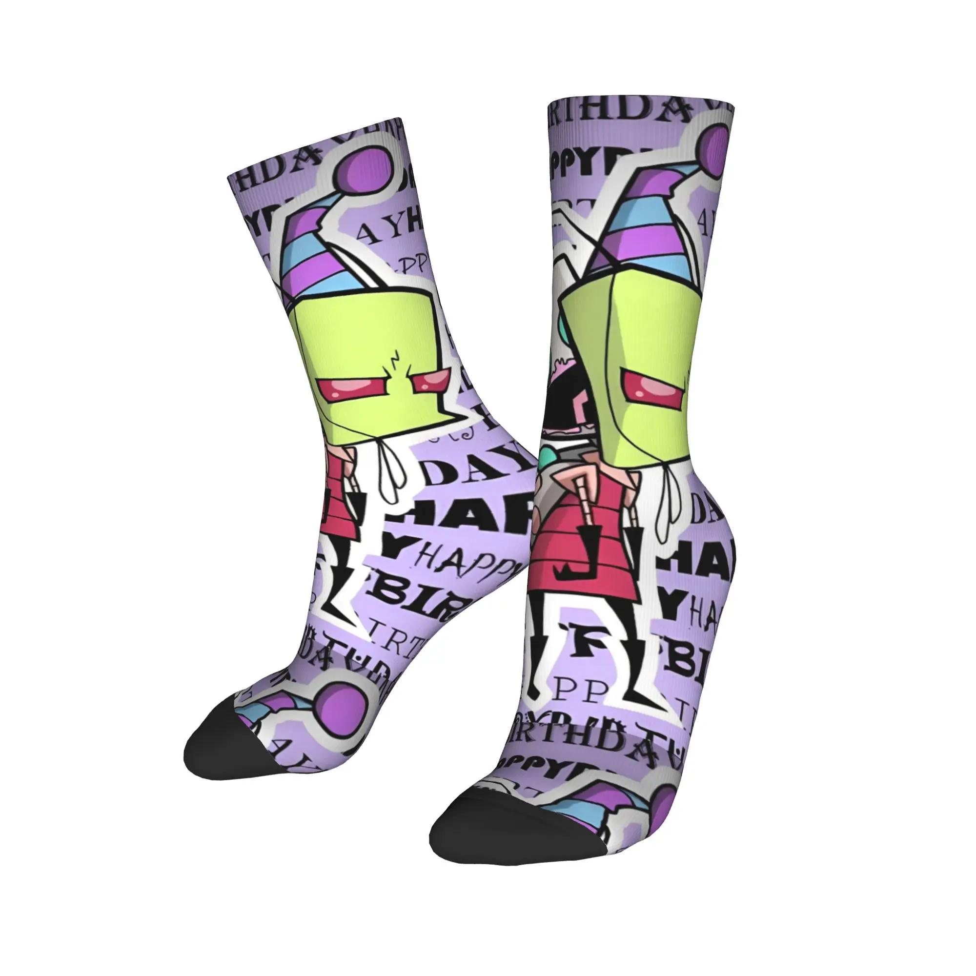 Hip-hop Cute Cartoon  Invaders Zims  Sports Socks  Polyester Long Socks for Unisex Non-slip,
