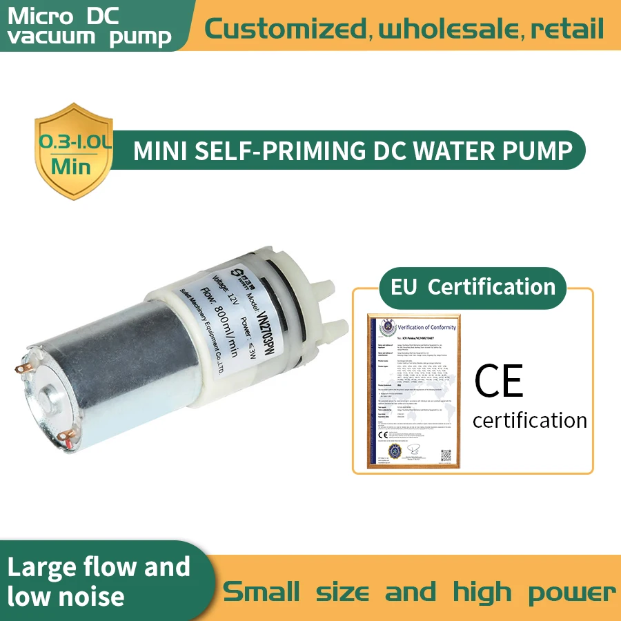 

Водяной мини-насос 12 В постоянного тока 0,3-л/мин для косметического оборудования VN2703PW